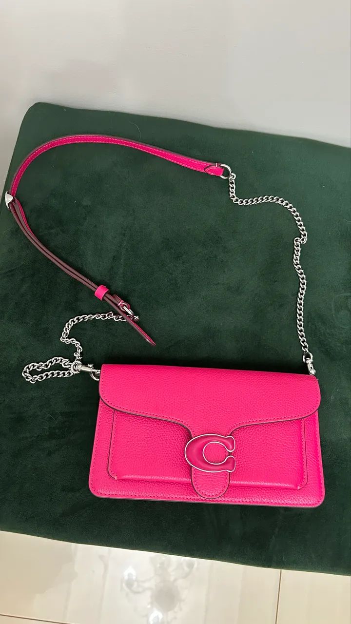 Bolsa Tabby Chain Clutch Coach Rosa 