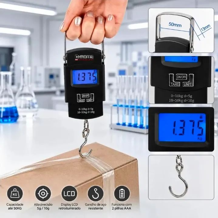 Balança Digital com Gancho Até 50kg - Foto 2