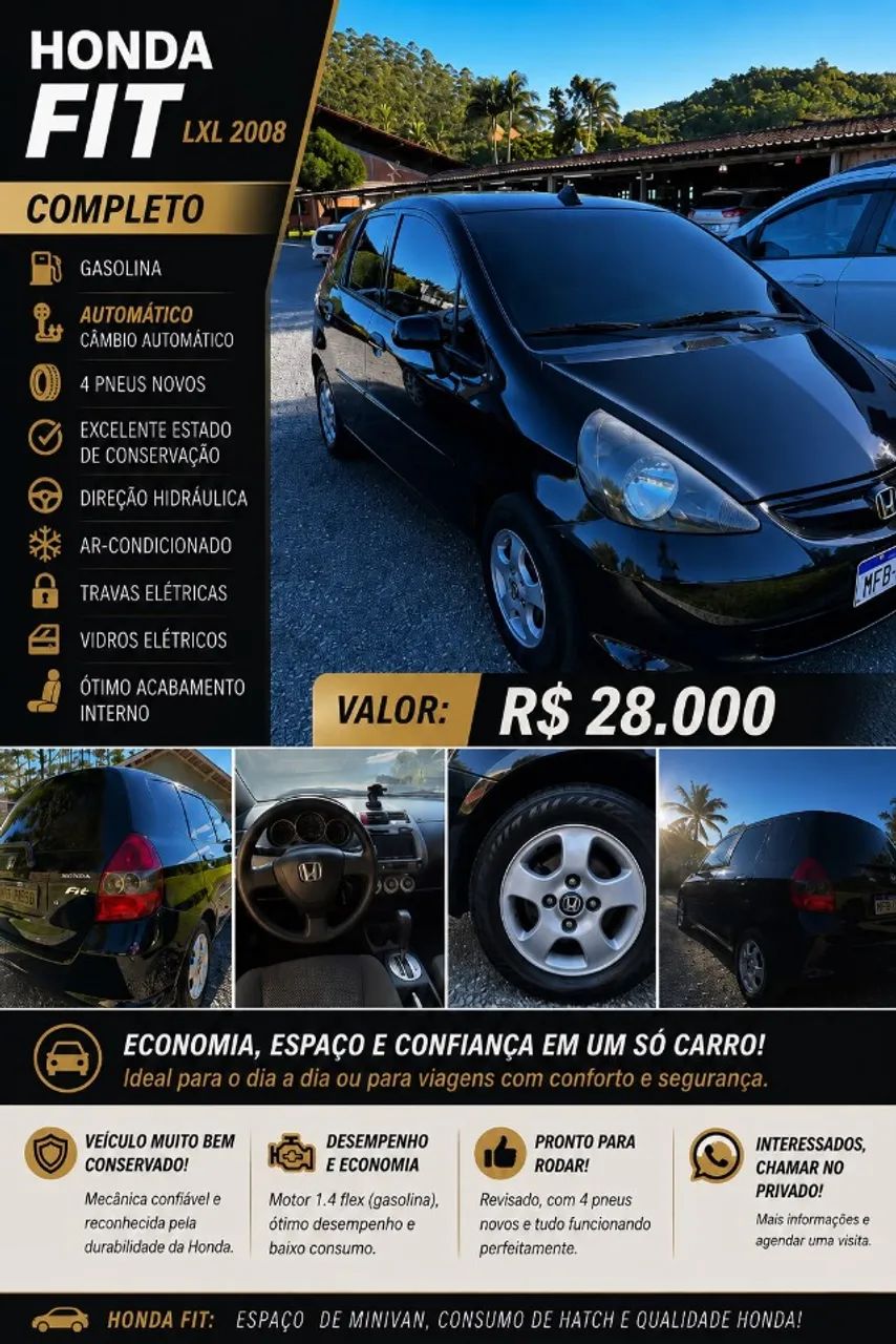 Honda Fit Fit LXL 1.4/ 1.4 Flex 8V/16V 5p Aut. 2008