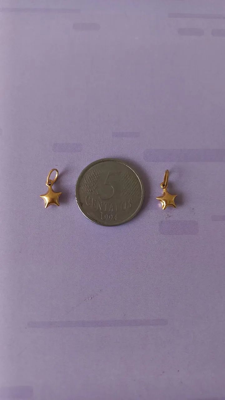 Par de pingentes em ouro 18k. - Foto 5