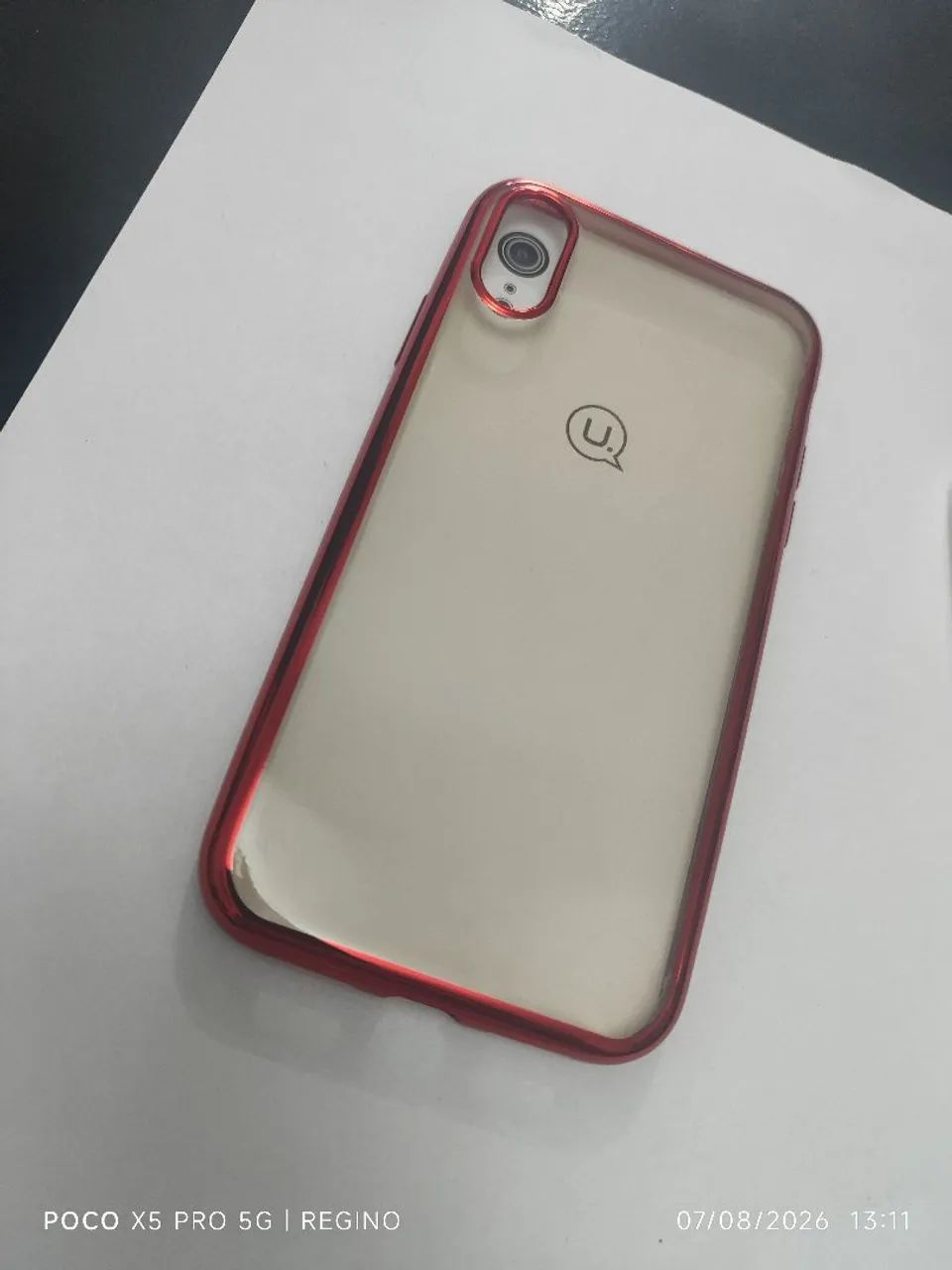 Capinha iPhone XR transparente com bordas vermelhas  - Foto 2