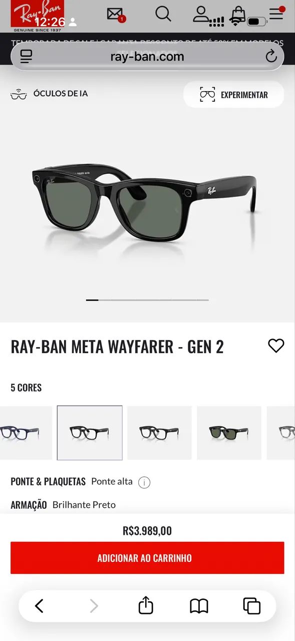 Ray Ban Meta 2° geração  - Foto 3