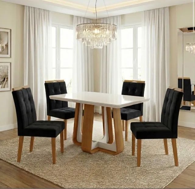 Mesa Valença 120 com 4 Cadeiras Toscana
