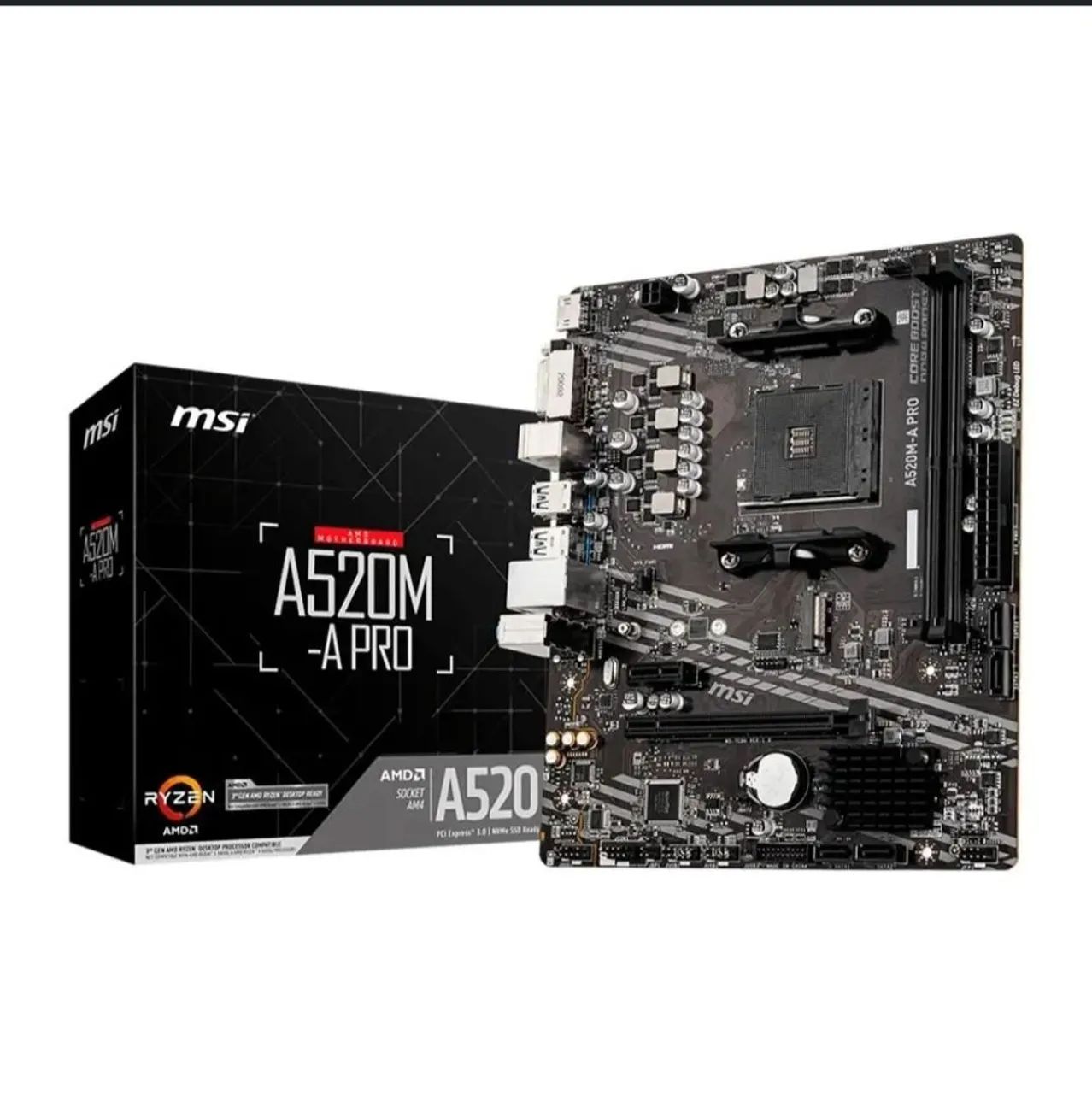 Placa mãe MSI A520M A-PRO - Nova