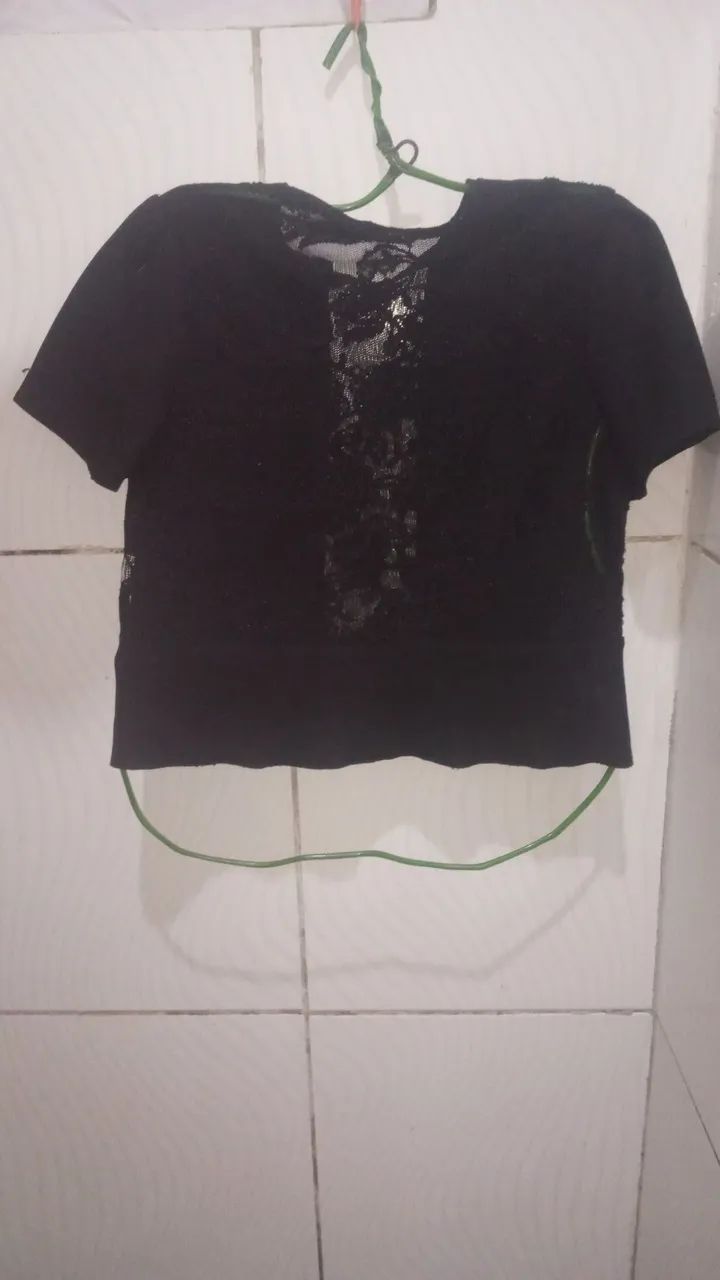 Blusa Cropped ZARA Preta Feminina M  - Foto 3