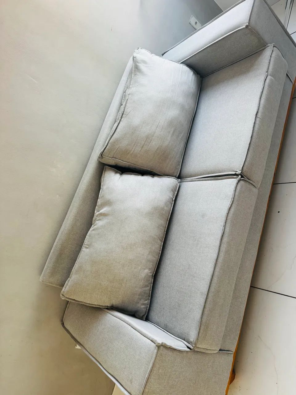 Imported Retro Gray Linen Sofa453011537900359680