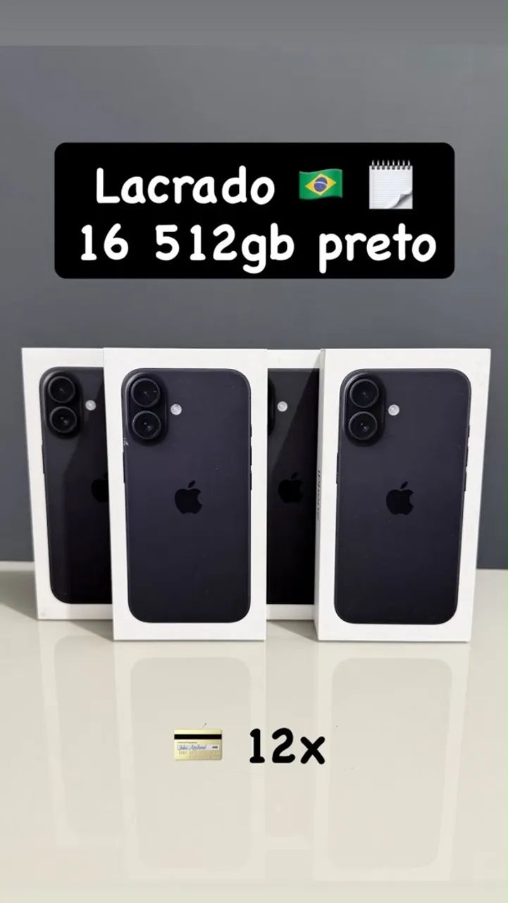 iPhone 16 512gb preto (lacrado)