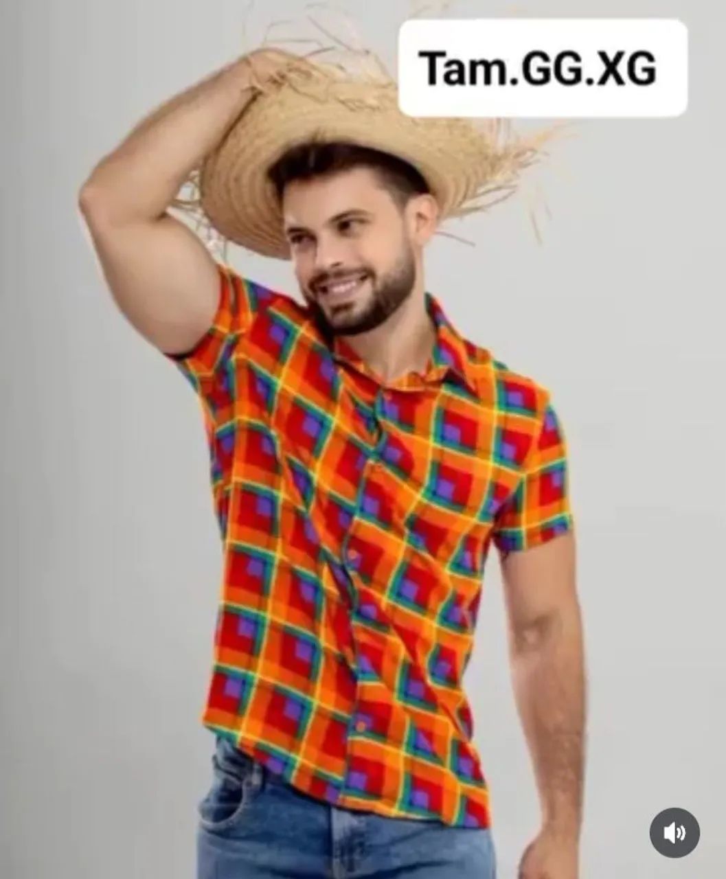 Camisa juninas xadrez nos tamanhos P. G. GG 