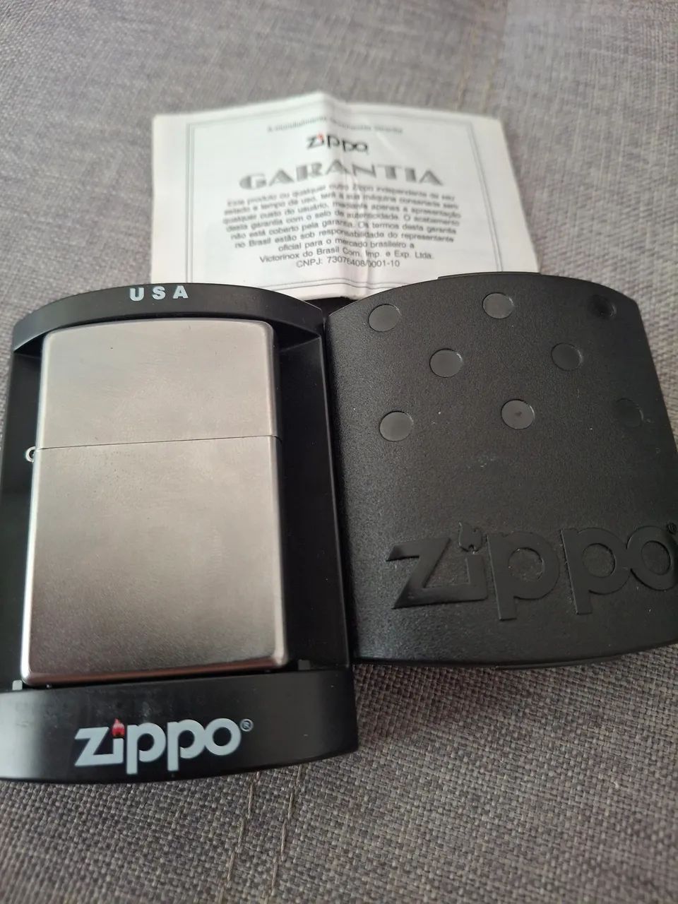 Isqueiro Zippo original - Aço escovado liso