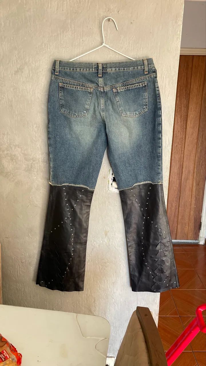 Calça John Richmond com couro - Foto 2