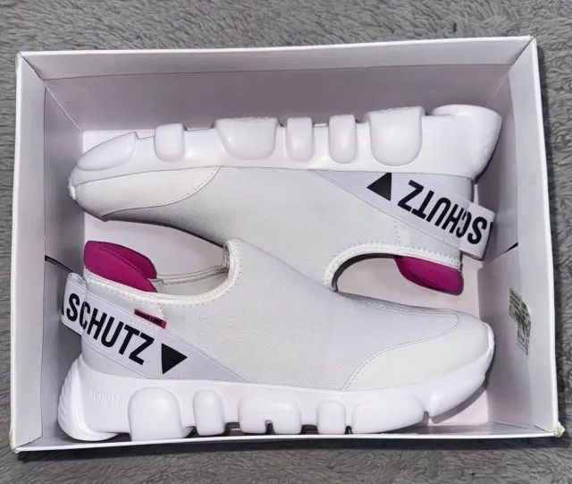 Tênis sem cadarço schutz print neoprene branco original - Foto 2