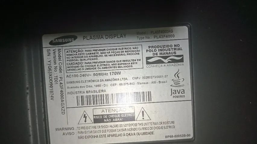 Tv Samsung plasma  43 polegadas  com defeito  ela esta desligando sozinha - Foto 2