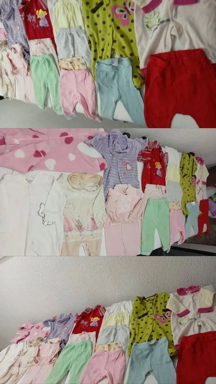 Roupas de bebê feminina com redutor de berço 
