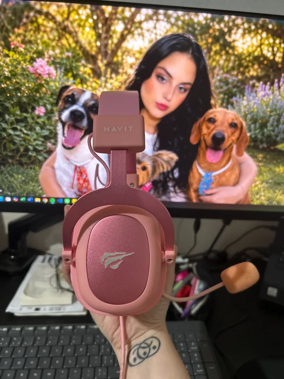 Headset Havit Rosa - Usado
