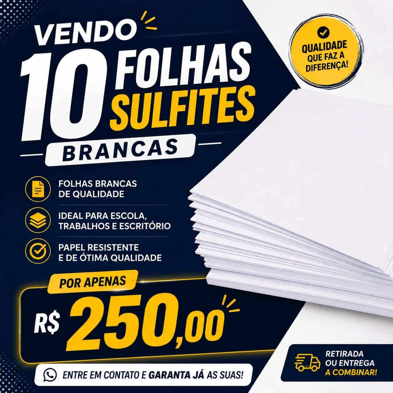 10 folhas sulfite branca 