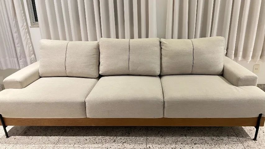 Sofa linho prima linea 3 lugares 