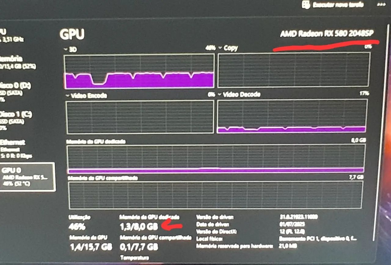 Placa de vídeo RX 580 2048SP 8GB poucos meses de uso - Foto 5