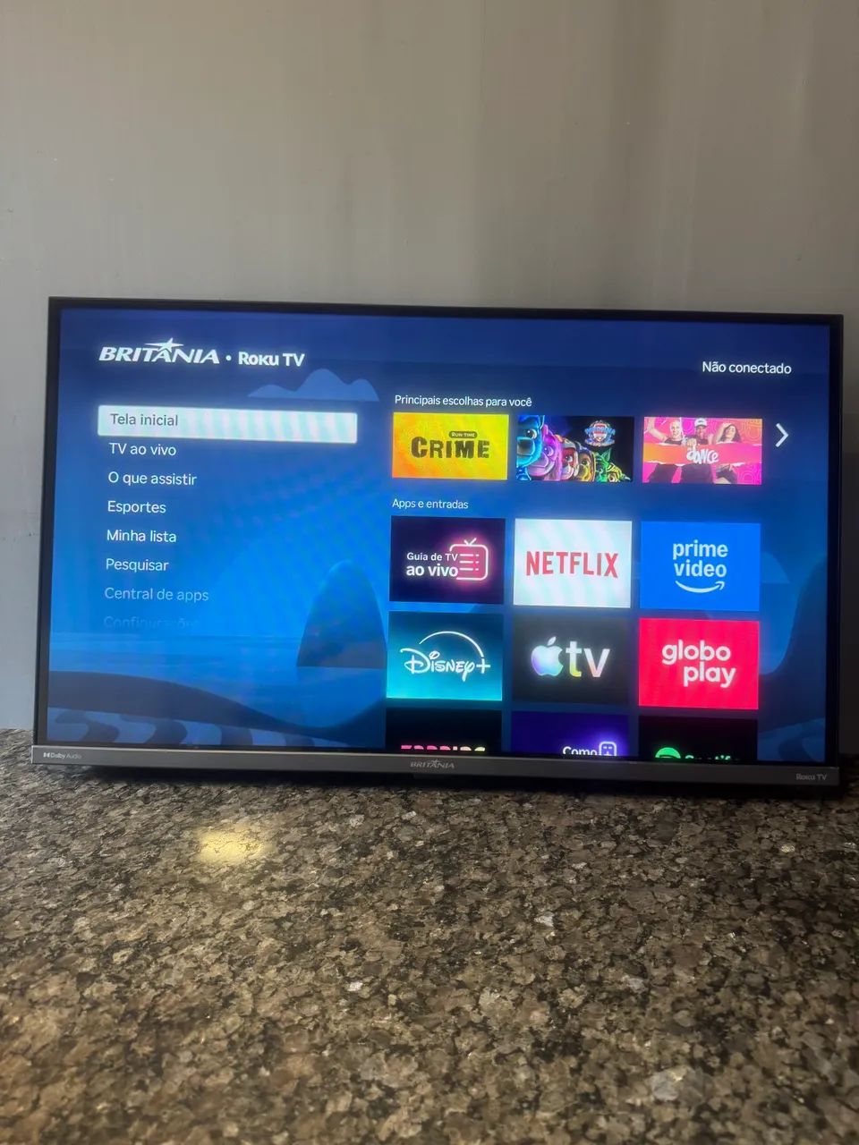 Smart TV Britânia 32 polegadas borda infinita