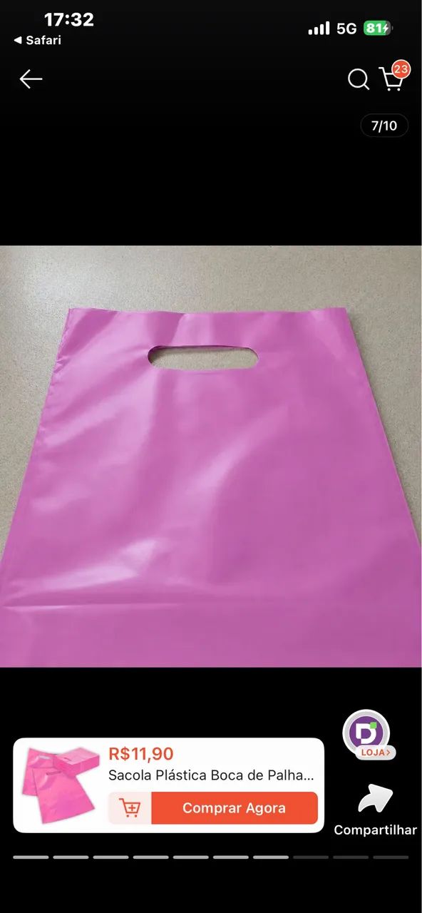 Sacola Plástica Rosa para Embalagem - Foto 4