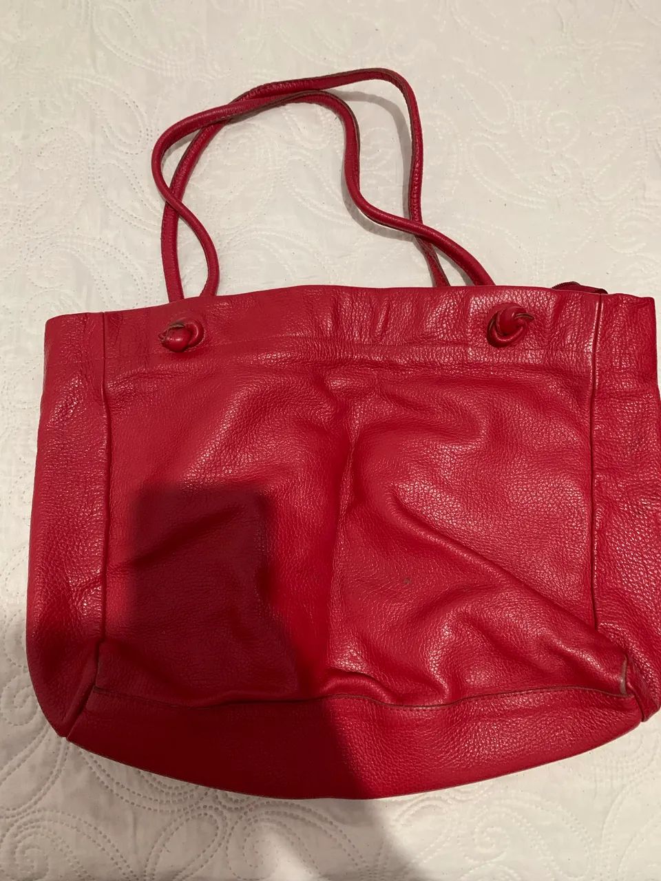 Bolsa de Couro Vermelha Via Mia