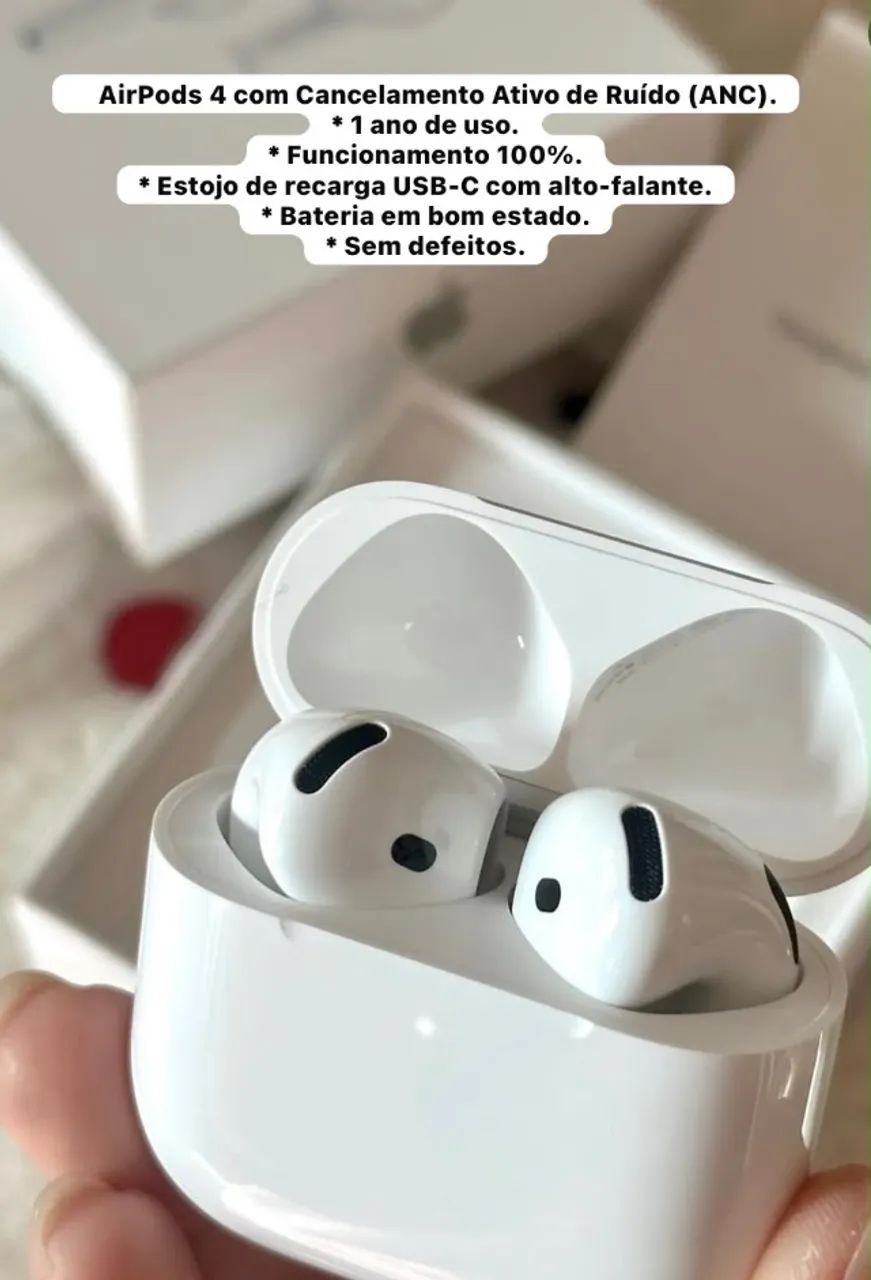 AirPods 4 com Cancelamento de Ruído (ANC)