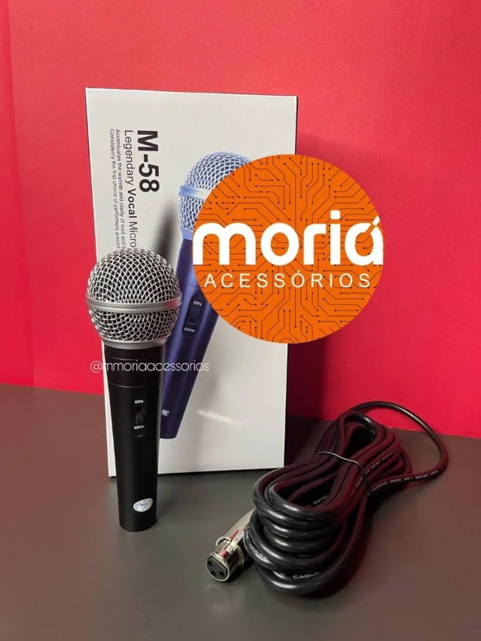 Microfone Profissional Dinâmico com Fio M-58 Sm-58 M58 + Cabo 5 metros  - Foto 2