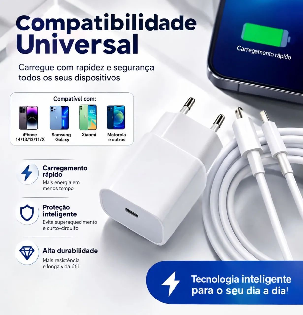 Carregador Rápido Para IPhone  - Foto 3