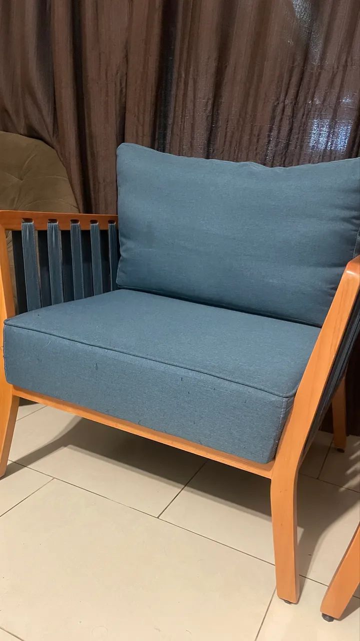 Poltronas Rope madeira corda azul - Foto 4