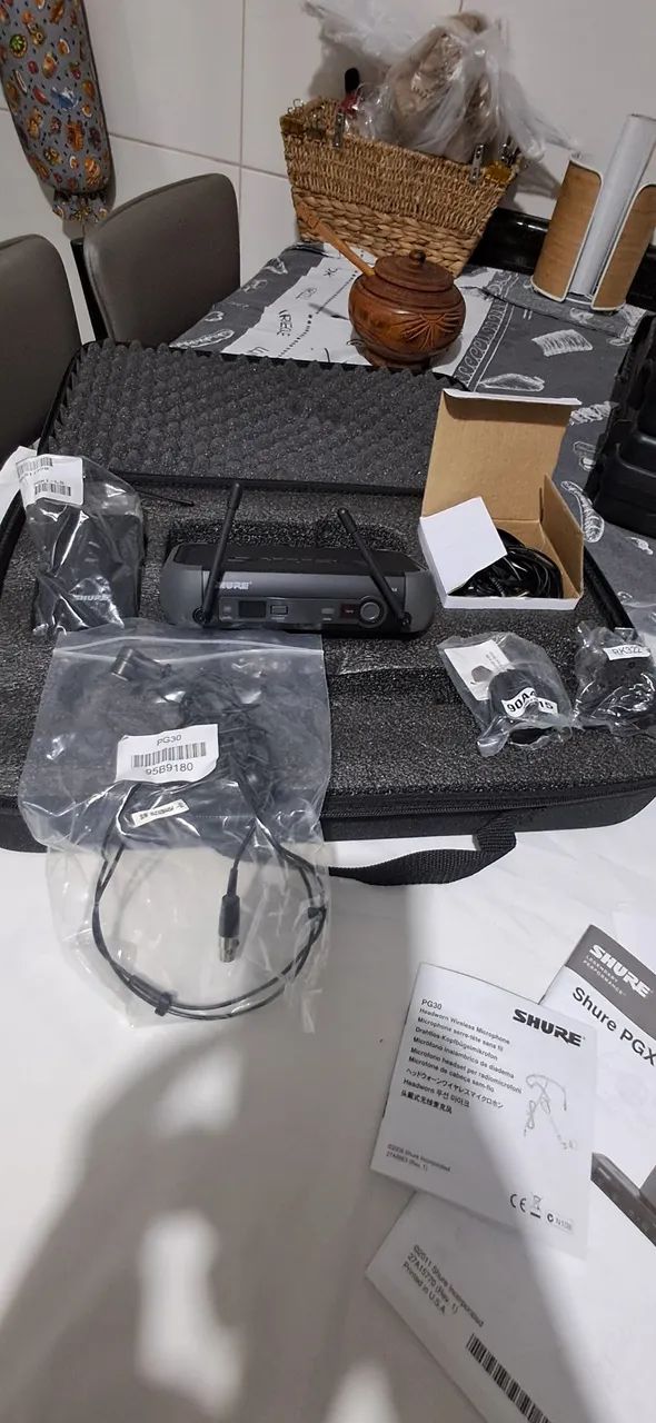 Microfone shure PG30 (de cabeça sem fio) + sistema pgx wireless 