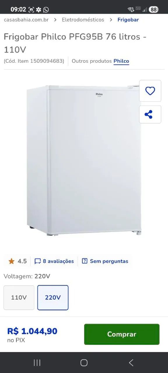 FRIGOBAR PHILCO 76L 220V - Foto 6