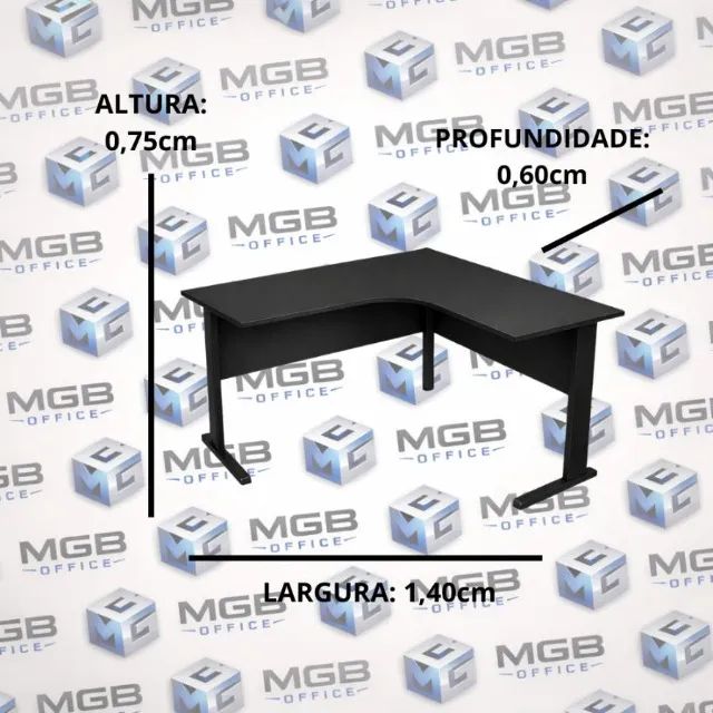 Mesa de Escritório Estação de Trabalho - 0,75x1,40x0,60cm - (CINZA ou PRETO)  ENTREGAMOS!! - Foto 3