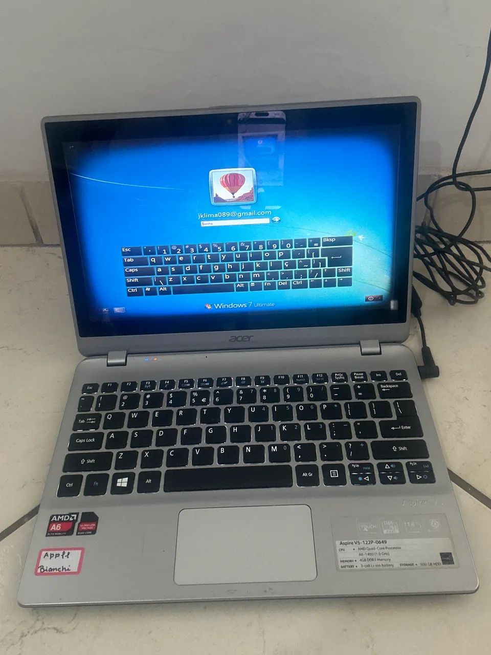 ? Acer Aspire V5 Touchscreen - AMD Quad Core - 4GB RAM usado - Foto 4