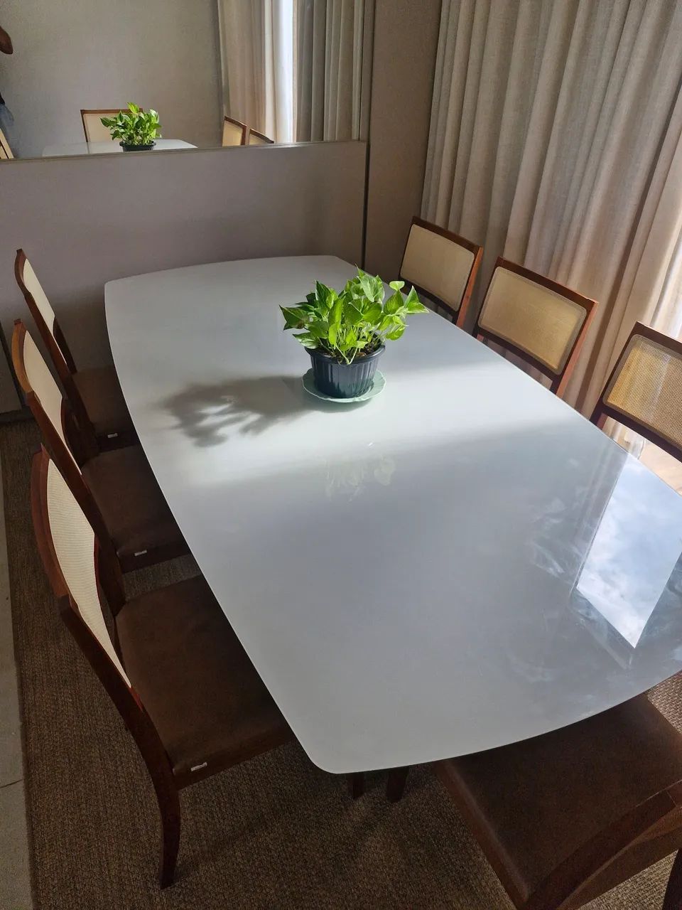 Mesa com tampo de vidro super estilosa - Foto 3