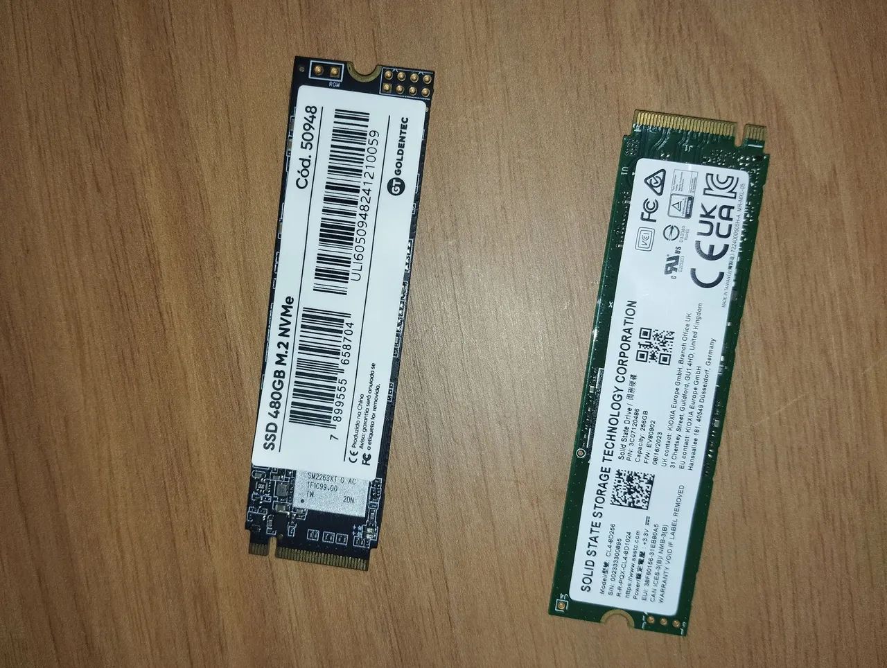 Kit com 2 SSD - NVme 256 GB e NVme 480 GB - Foto 2