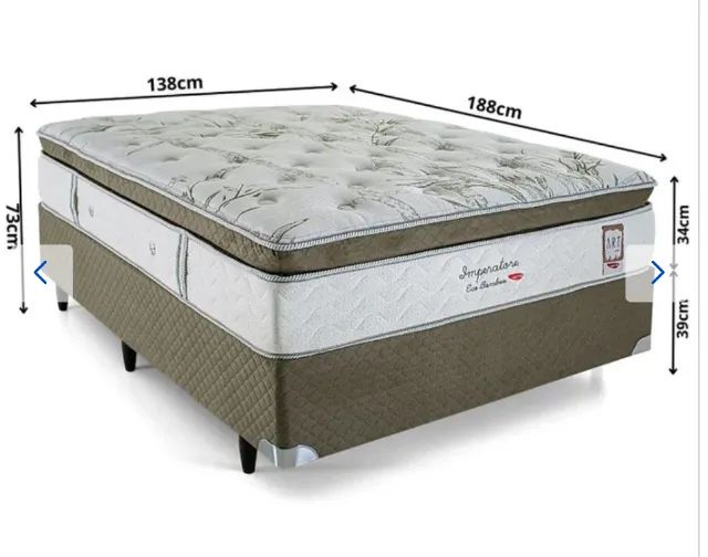 Cama Box Casal Mola Ensacada Imperatore Eco Bamboo Herval  - Foto 2