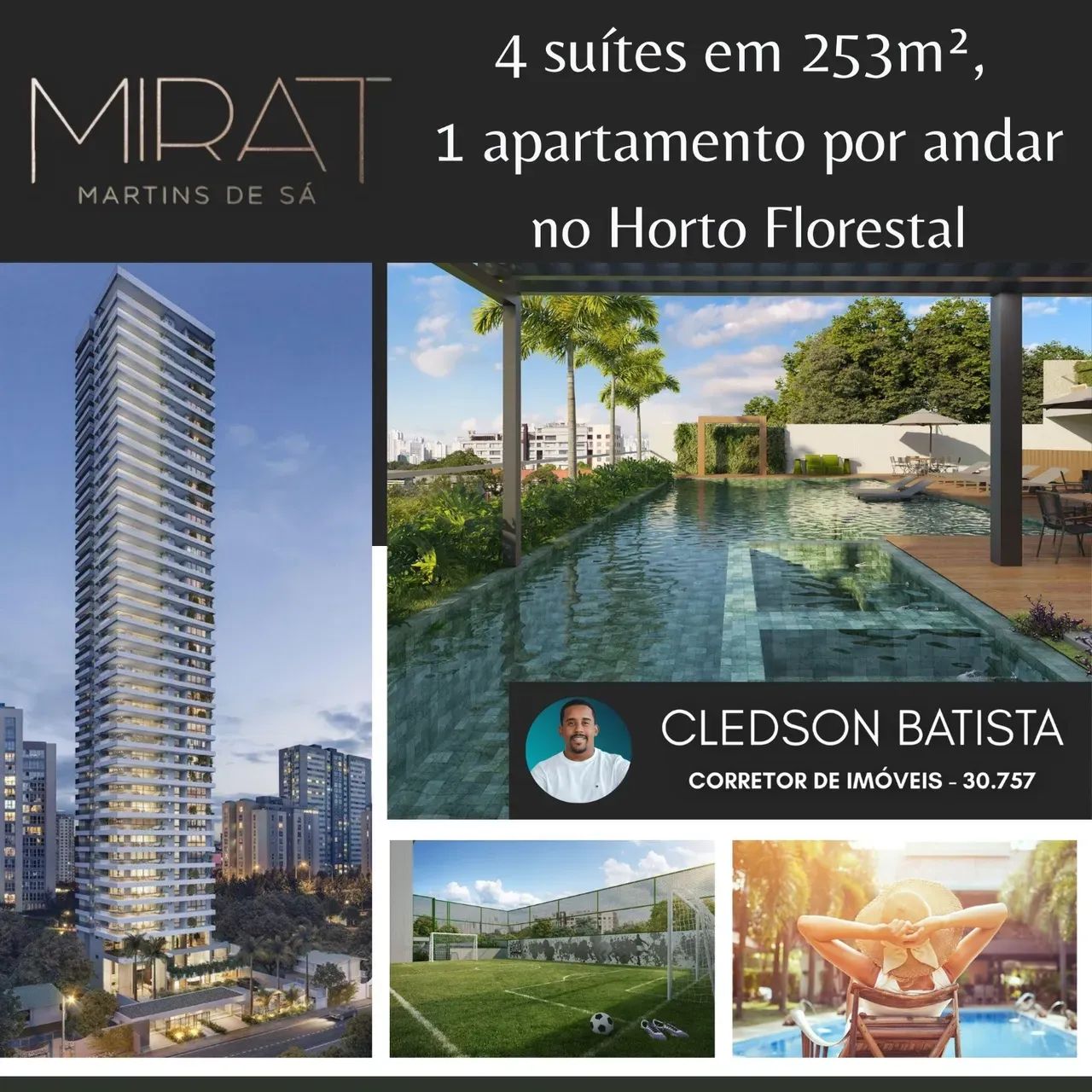 Mirat Martins De Sá, 4 Suítem Em 253M² E 4 Vagas De Garagem No Horto Florestal. 1CNMKHF