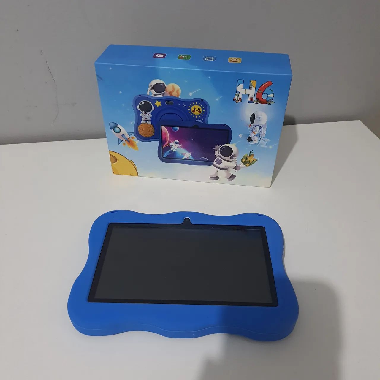 Tablet Infantil Android 7" H6/Q8 com Capa Protetora, Caixa Original e Acessórios