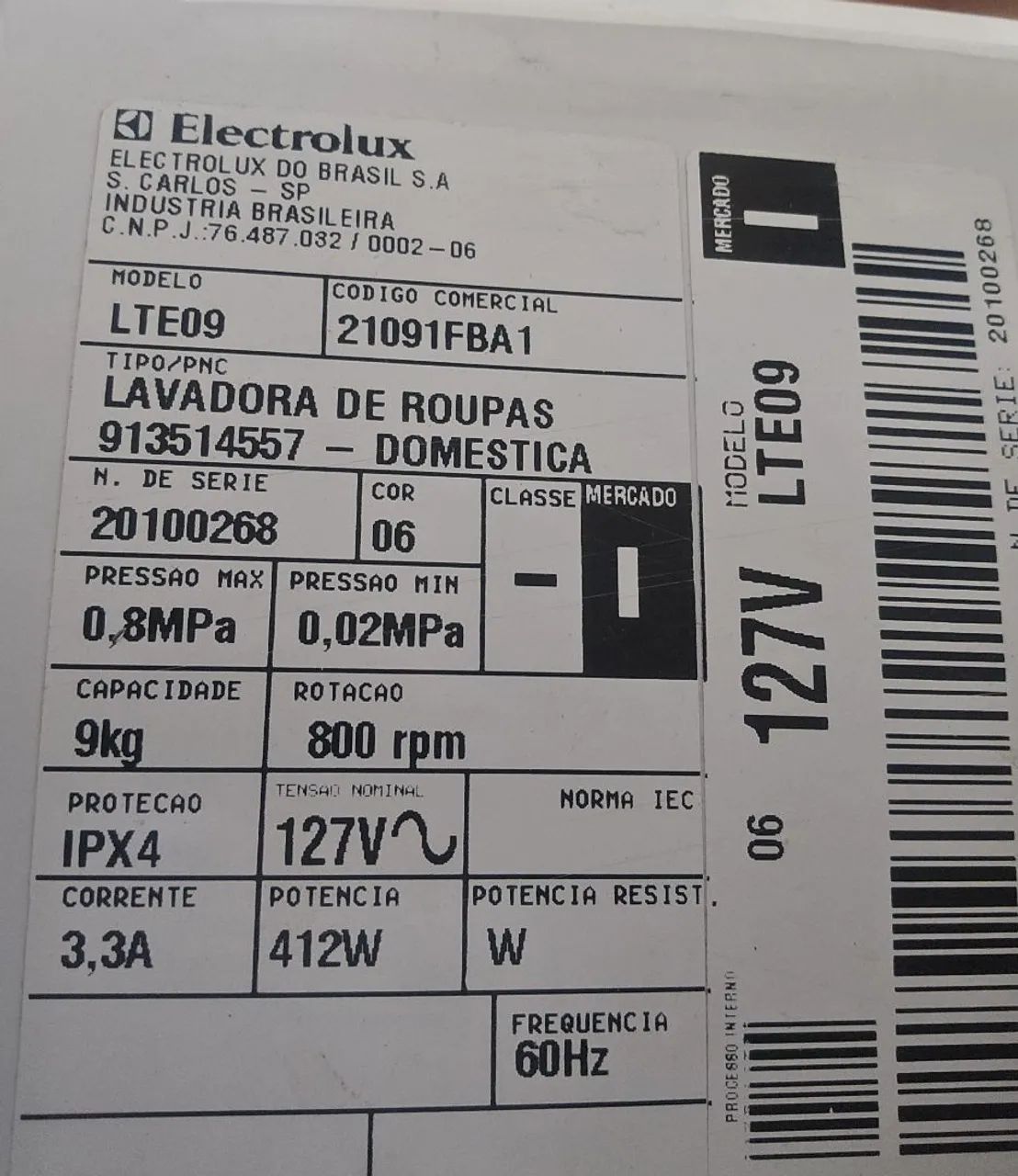 Maquina de Lavar Electrolux- 9k - Foto 4