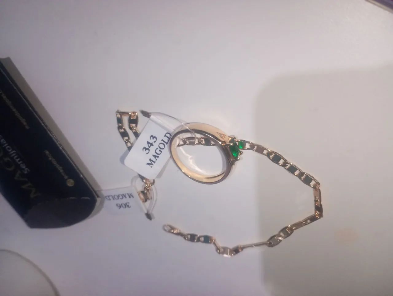 Pulseira e Anel Masculino MAGOLD - Foto 2