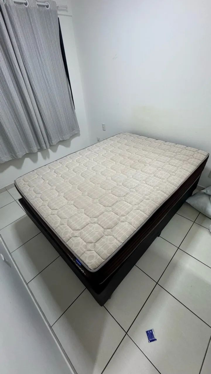 Cama box casal + colchão Ortobom - Foto 3
