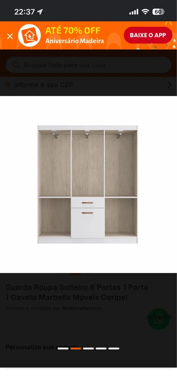 Vendo guarda-roupa  - Foto 5