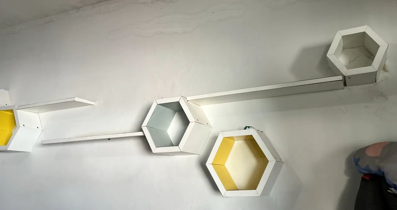 Conjunto de Nichos Hexagonais Decorativos para Parede - Design Moderno - Foto 3