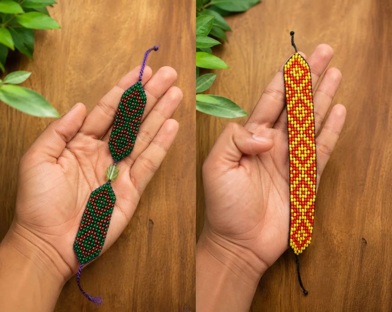 pulseiras artesanais de miçangas feitas à mão