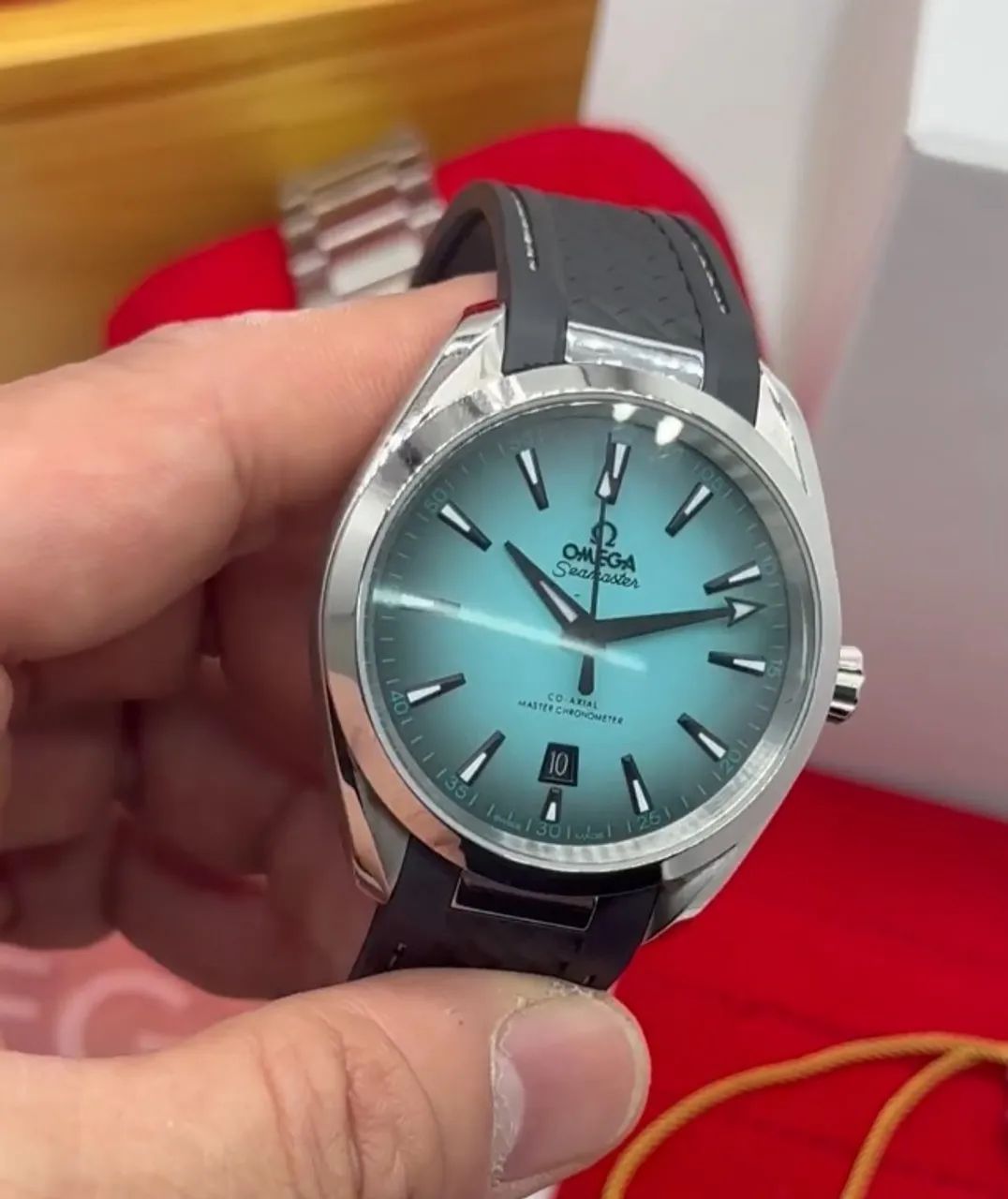 Relógio OMEGA SEAMASTER AQUA TERRA AUTOMÁTICO MOSTRADOR AZUL TURQUESA  - Foto 4