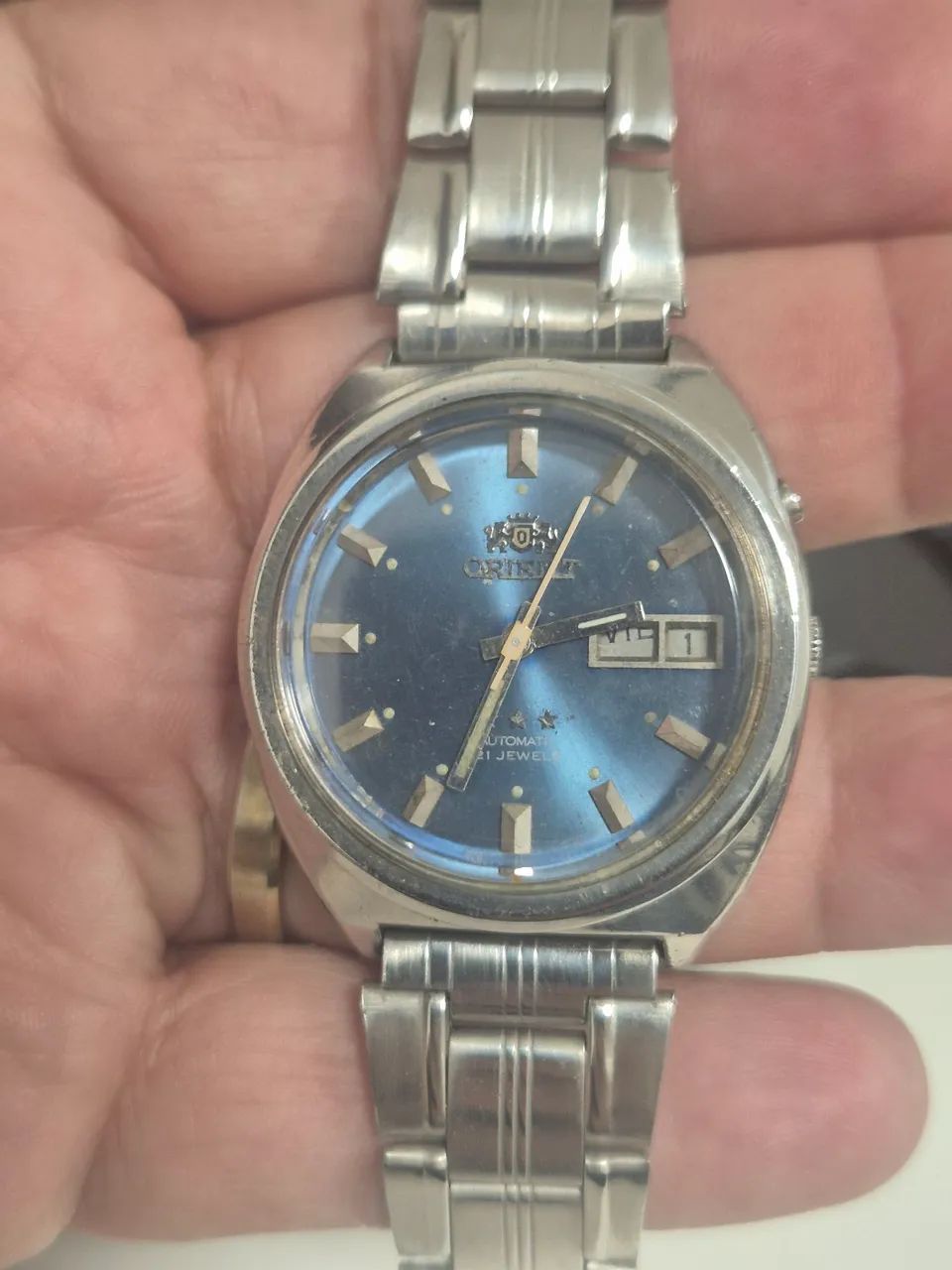 Relógio ORIENT 3 ESTRELAS  AUTOMÁTICO  AZUL   -    TODO REVISADO/IMPECÁVEL - Foto 3