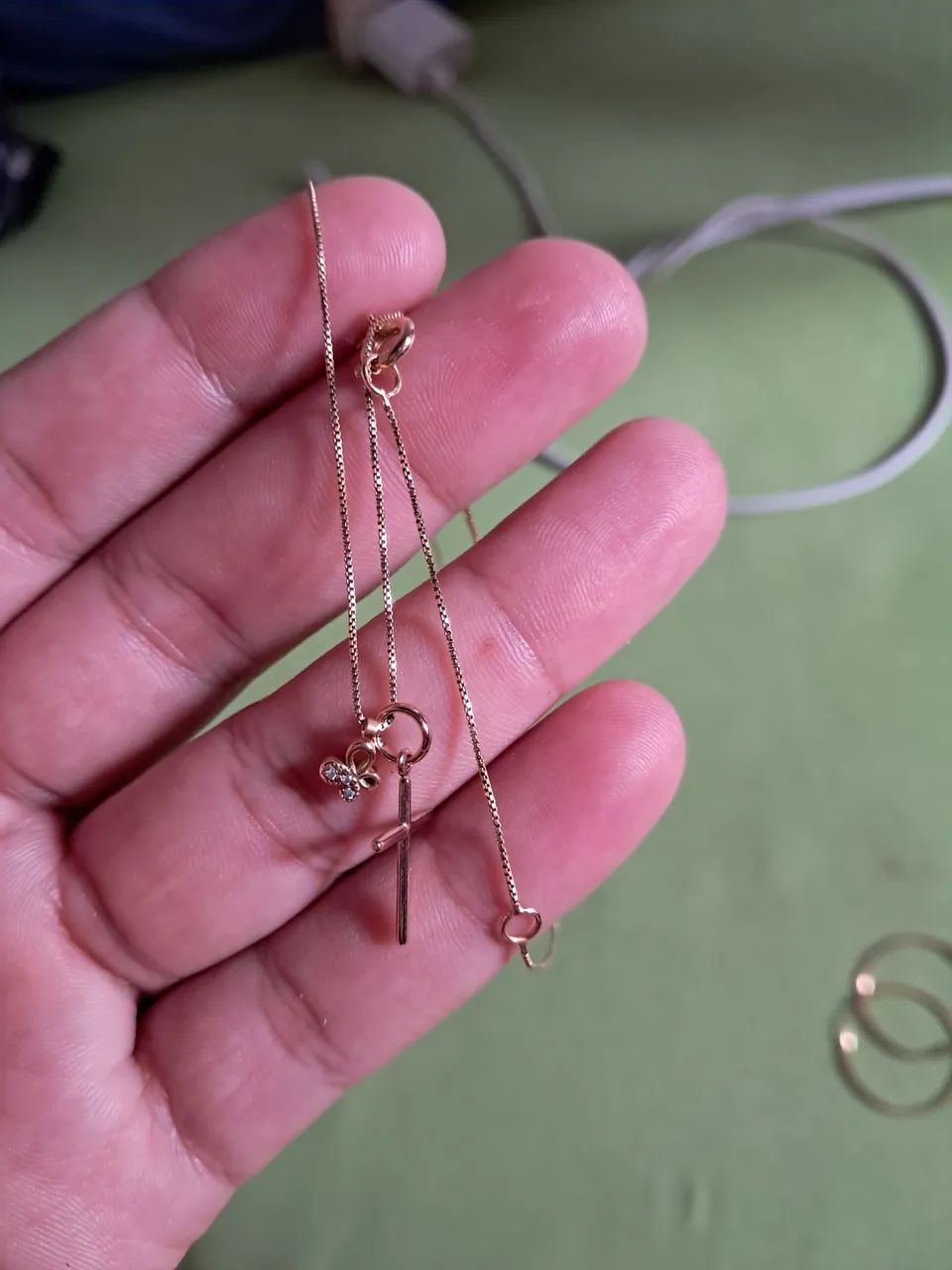 Cordão feminino e argola - Foto 2