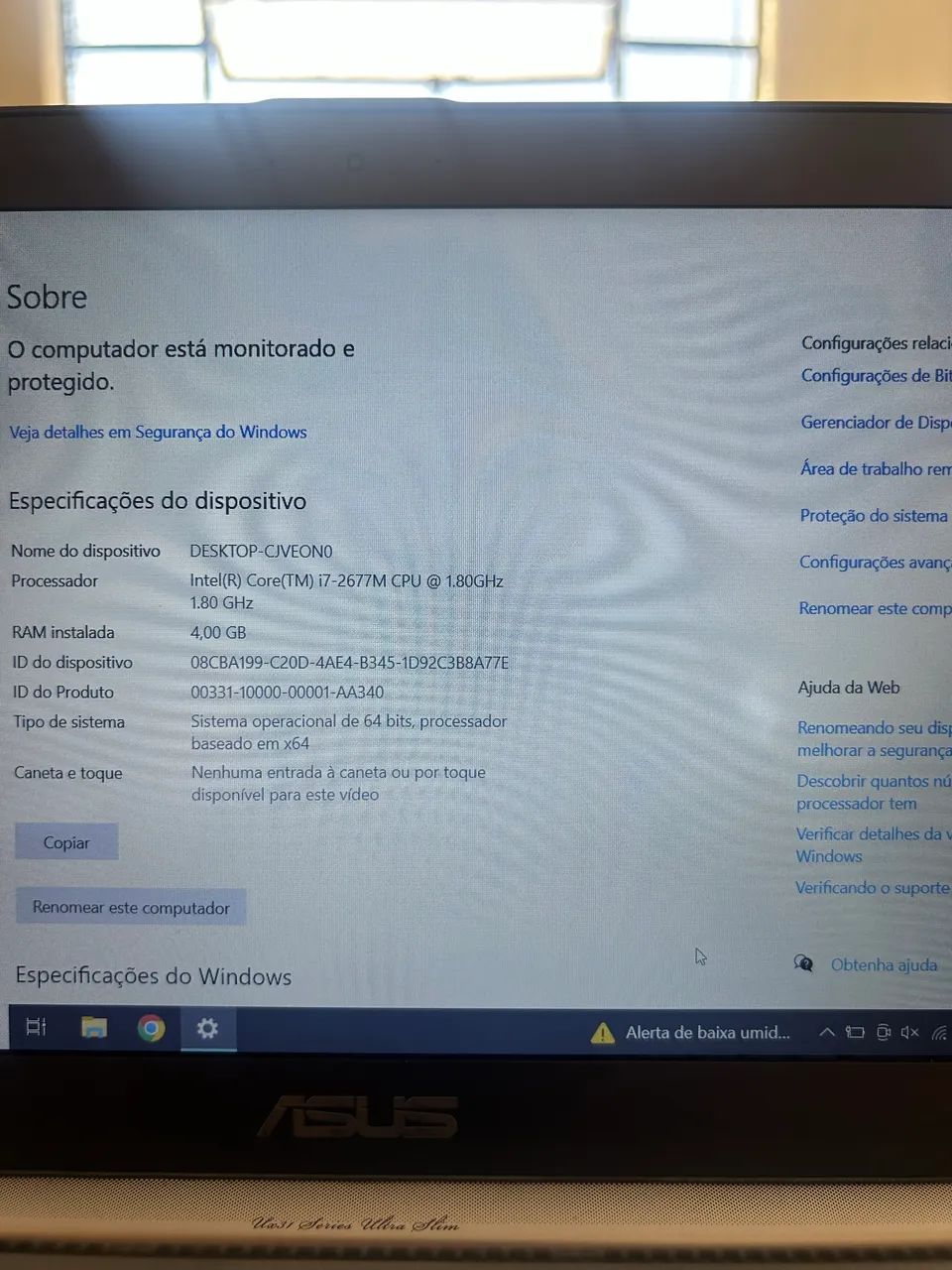 Ultrabook Asus Zenbook 256GB SSD 4GB RAM - Foto 2