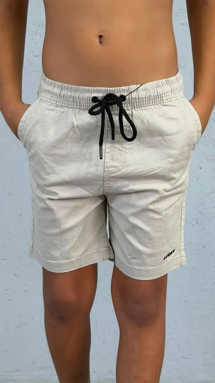 Short infantil - Brim Com Elastano - Lucky Company  - Foto 2