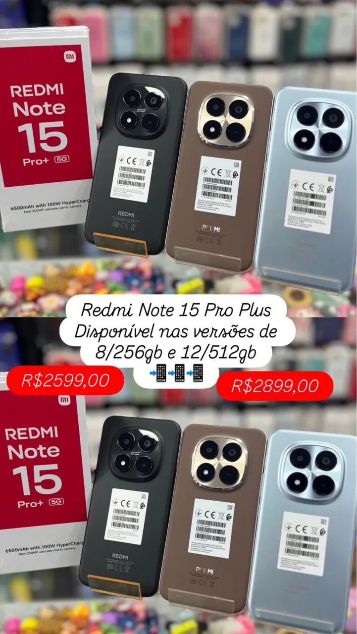 CELL REDMI NOTE 15 PRO PLUS 5G NFC 512GB 12GB RAM NOVO