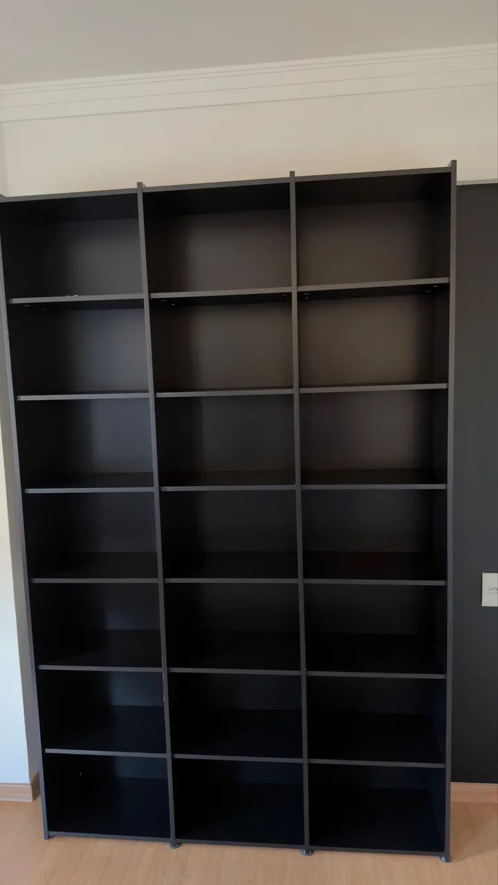 Estante Livreiro Multiuso Escritório 18 Nichos Montenegro - Preto